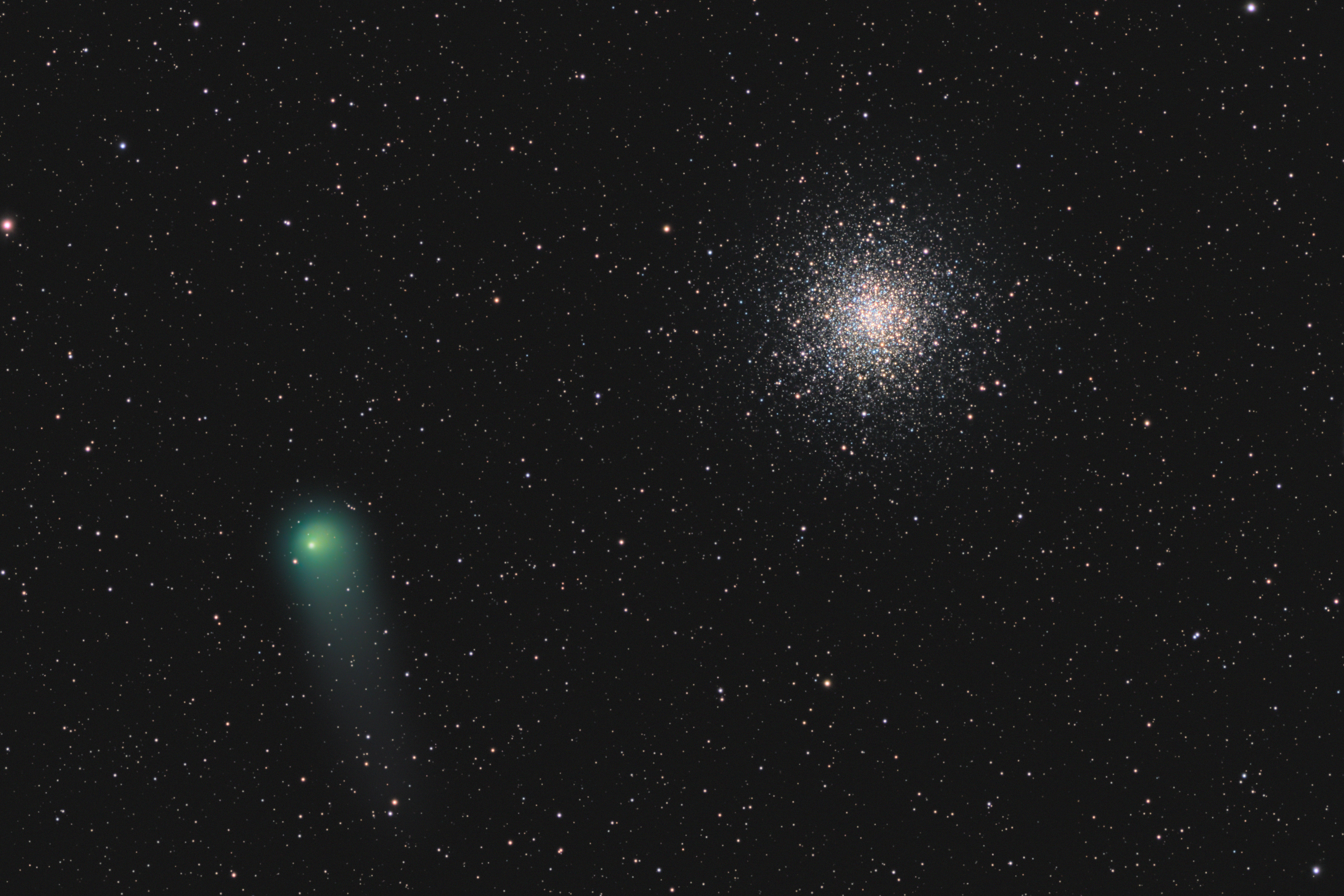 Komet C/2017 K2 (PANSTARRS) bei Messier 10